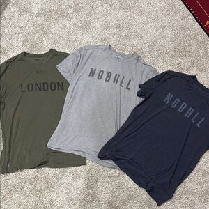 NOBULL Men's T-Shirts- Green, Gray, and Navy Size L EUC